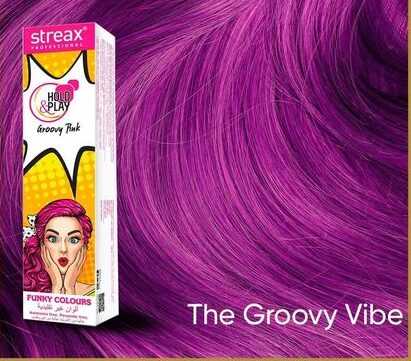 Streax Professional Hold and Play Funky Hair Colour – Groovy Pink (100gm)