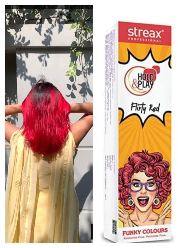 Streax Professional Hold and Play Funky Hair Colour – Flirty Red(100gm)