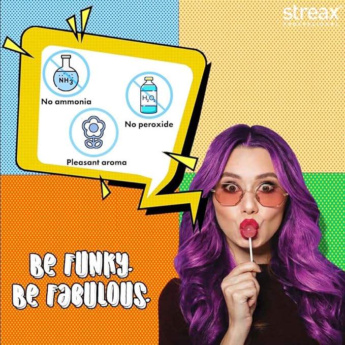 Streax Professional Hold and Play Funky Hair Colour – Crazy Violet (100gm)