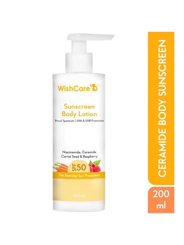 Wishcare Sunscreen Body Lotion SPF 50 Broad Spectrum PA+++ UVA & UVB Protection 200ml