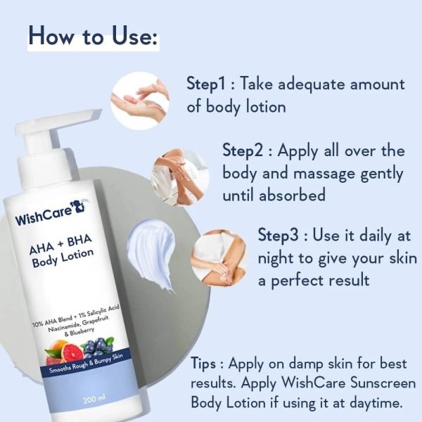 WishCare 10% AHA + 1% BHA Body Lotion Glycolic Body Lotion-200ml
