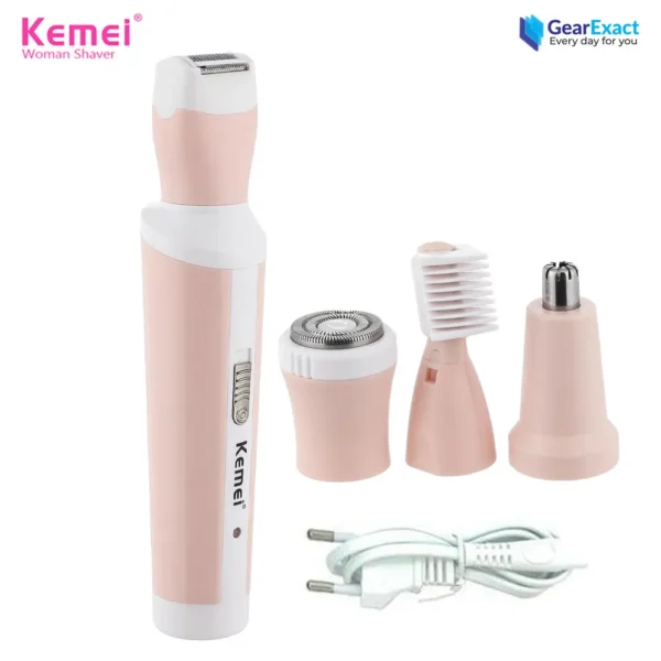 0766892_kemei-km-3024-multifunctional-4-in-1-face-eyebrow-nose-lady-shaver-for-women Kemei Km-3024 4 In 1 Shaver Suit