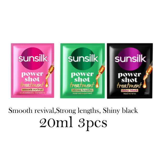 Sunsilk Power Shot Treatment 20ml Sachet – Smooth revival,Strong lengths, Shiny black