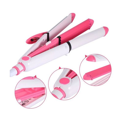 a4bd60df80a6aa99bca378d77b013701 Kemei Km-1291 Professional 3 in1 Hair Straightener Cum Curler And Crimper Iron