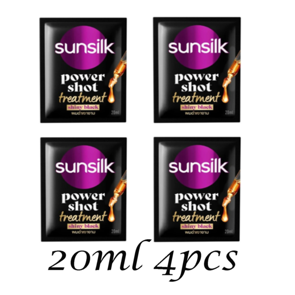 black 4 Sunsilk Power Shot Treatment 20ml Sachet – Shiny Black 20ml*4pcs