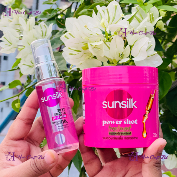 Sunsilk Power Shot Treatment Smooth Revival Hair Mask 250ml & Silky Smooth Super Serum 45ml Combo