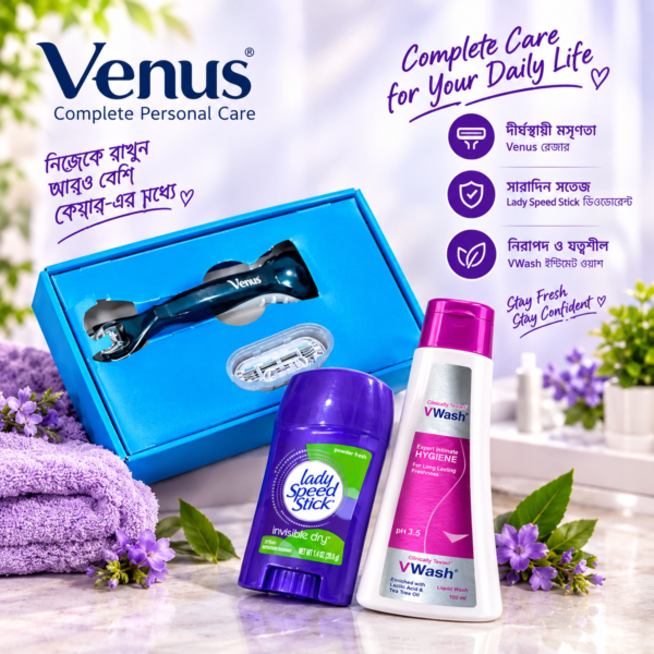 Feminine care combo venus rezor &Vwash And Lady Speed Stick powder fresh  Deodorants 39.6 gm