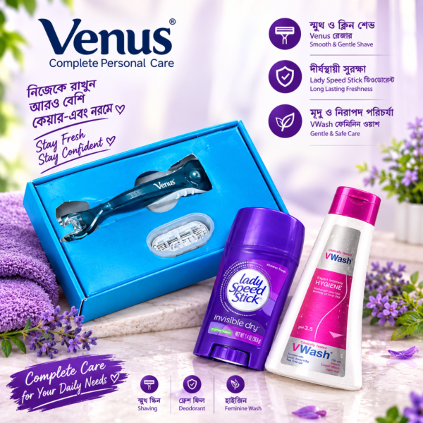 Feminine care combo venus rezor &Vwash And Lady Speed Stick Shower  Fresh Deodorants 39.6 gm