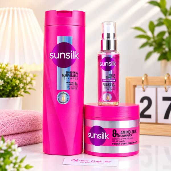 0aad1985-101b-45bb-b1a3-24eb60bf5dfc Sunsilk Smooth & Manageable Shampoo and Power Bond Treatment 250ml&Sunsilk Silky Smooth Super Serum (45ml)Combo