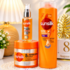 Sunsilk Damage Restore Shampoo and Power Bond Treatment with 8% Peptide-Repair Complex in a 250ml &Sunsilk Style & Heat Protect Super Serum 45 ml Combo