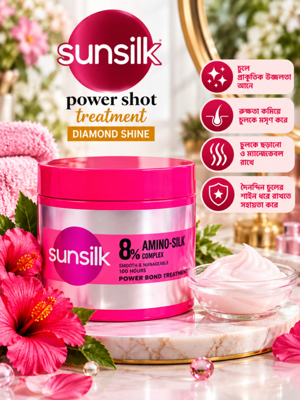 Sunsilk Smooth & Manageable Shampoo and Power Bond Treatment 250ml&Sunsilk Silky Smooth Super Serum (45ml) and Rose crushCombo
