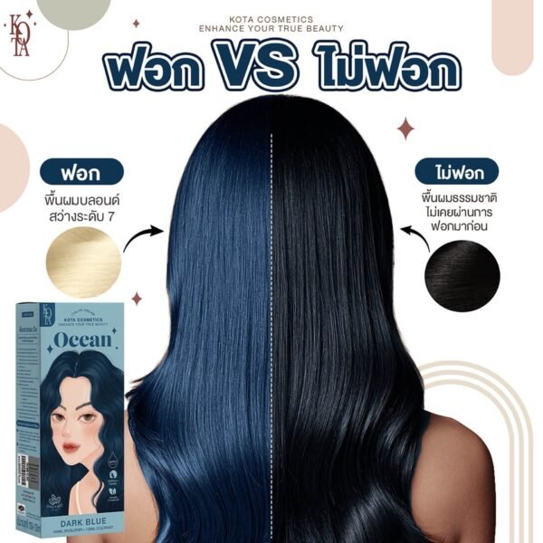 Kota Color Cream Hair Color Organic Dark Blue 100ml+100ml  (Ocean)