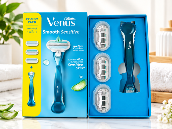 8f482990-1994-4df7-bbbd-682acd3e0dfa Gillette Venus Extra Smooth Sensitive Razor with 3 Blades Starter Pack