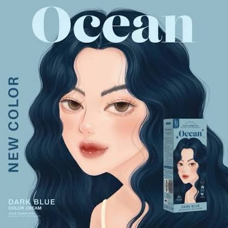 Kota Color Cream Hair Color Organic Dark Blue 100ml+100ml  (Ocean)