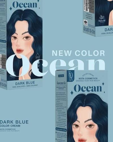 Kota Color Cream Hair Color Organic Dark Blue 100ml+100ml  (Ocean)