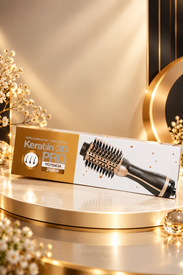 Keratin 3D Pro Brush, 2000W Professional Hot Air Brush For Drying And Styling