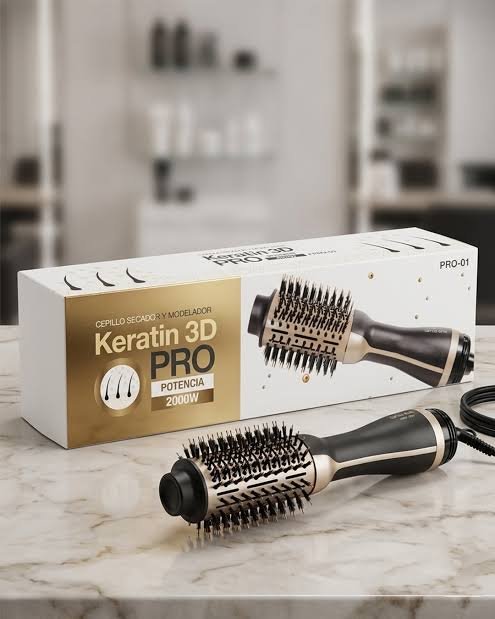 Keratin 3D Pro Brush, 2000W Professional Hot Air Brush For Drying And Styling